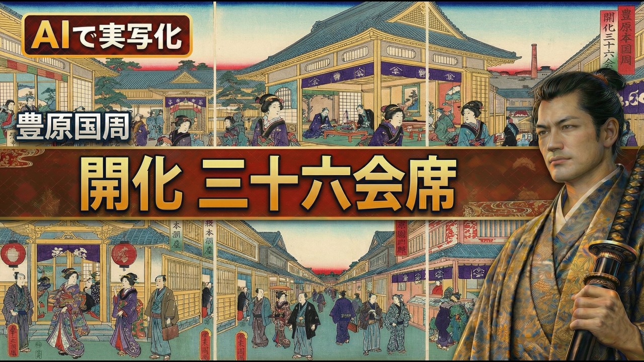 【AIで実写化】豊原国周「開化 三十六会席」