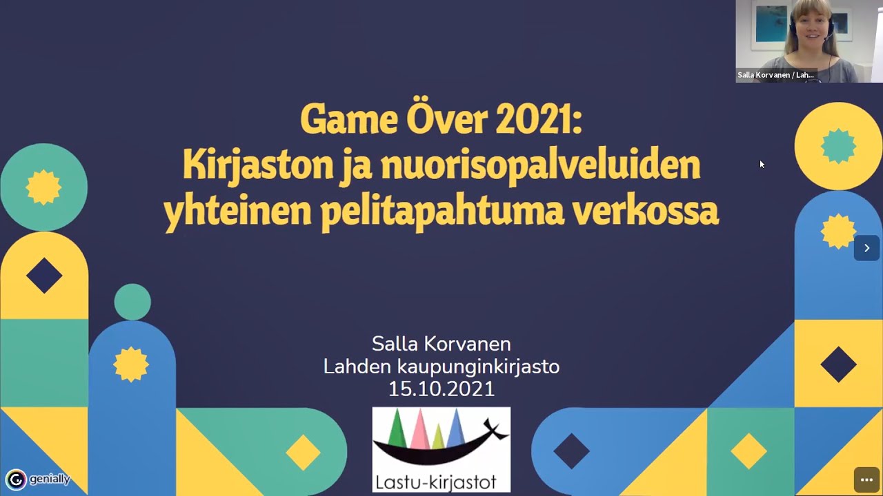 Salla Korvanen: Game Över 2021 – kirjaston ja nuorisopalveluiden yhteinen pelitapahtuma verkossa