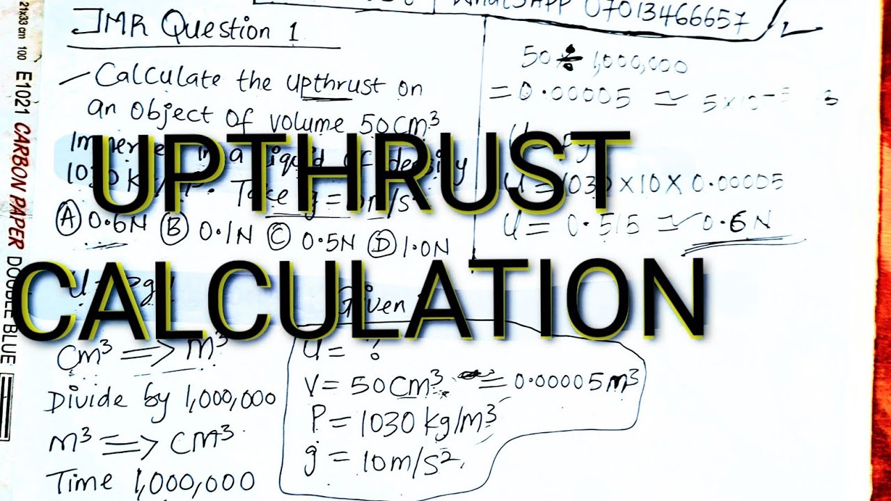 THIS JAMB PHYSICS QUESTION ALWAYS REPEATS! 🔥 HOW TO CALCULATE UPTHRUST IN 20 SECONDS