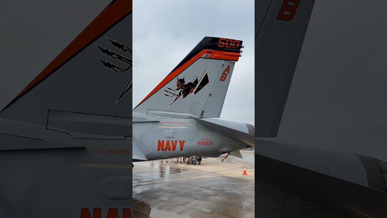 VAQ-144 &ldquo;Main Battery&rdquo; EA-18 Growler on static display at the 2023 Guardians of Freedom Air Show!