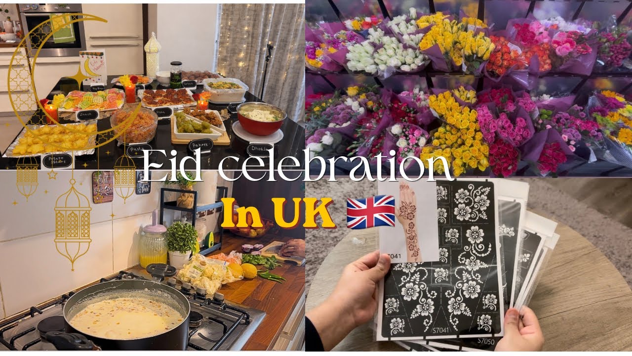 🌙Chaand raat & Eid celebration  🍯with friends in UK🇬🇧 | Desi cloth shopping Haul 🛍️