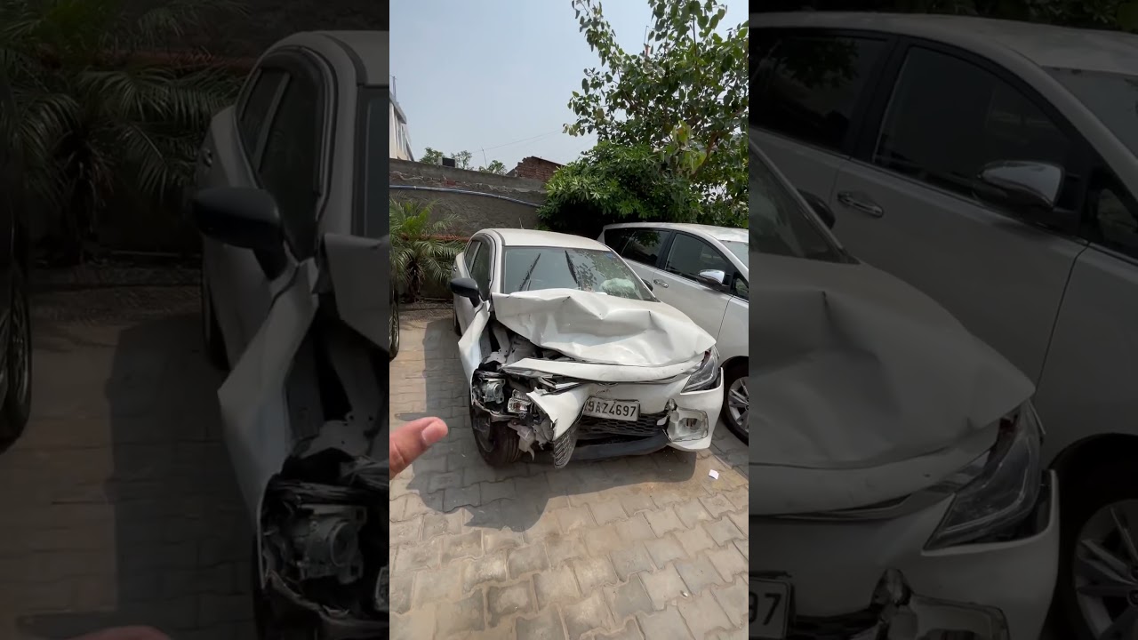 Toyota Glanza build Quality #shorts #gauravcartech #accidentnews #roadsafety #trafficpolice