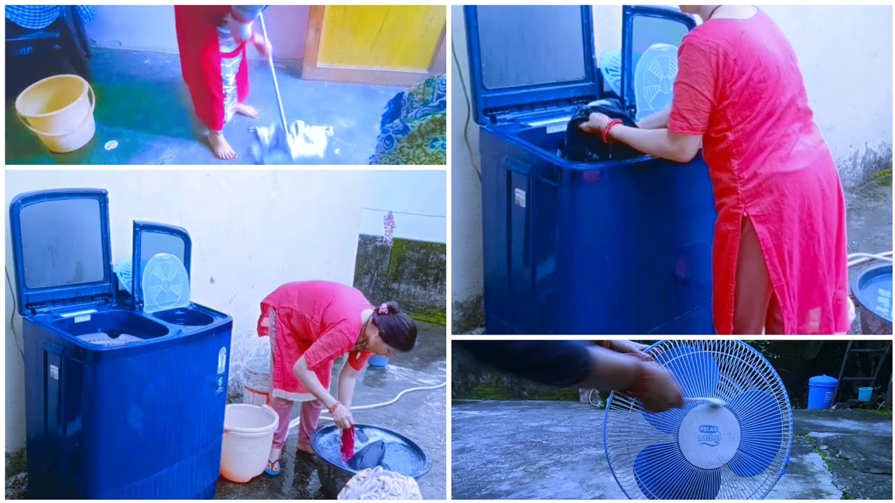 🌄🌻सुबह सुबह  घर की सफाई और कपड़ो की धुलाई || housewif morning routine || chhutti ke din bhi dherkam