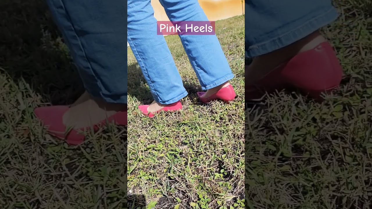 Pink High Heels In The Grass 