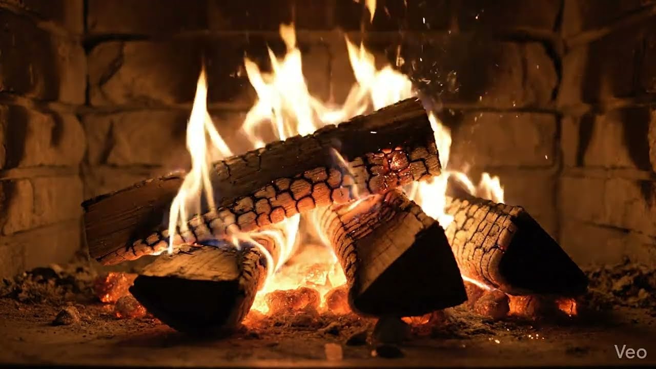 Crackling Fireplace 🔥 Cozy Fire Ambience for Relaxing, Sleeping & Studying