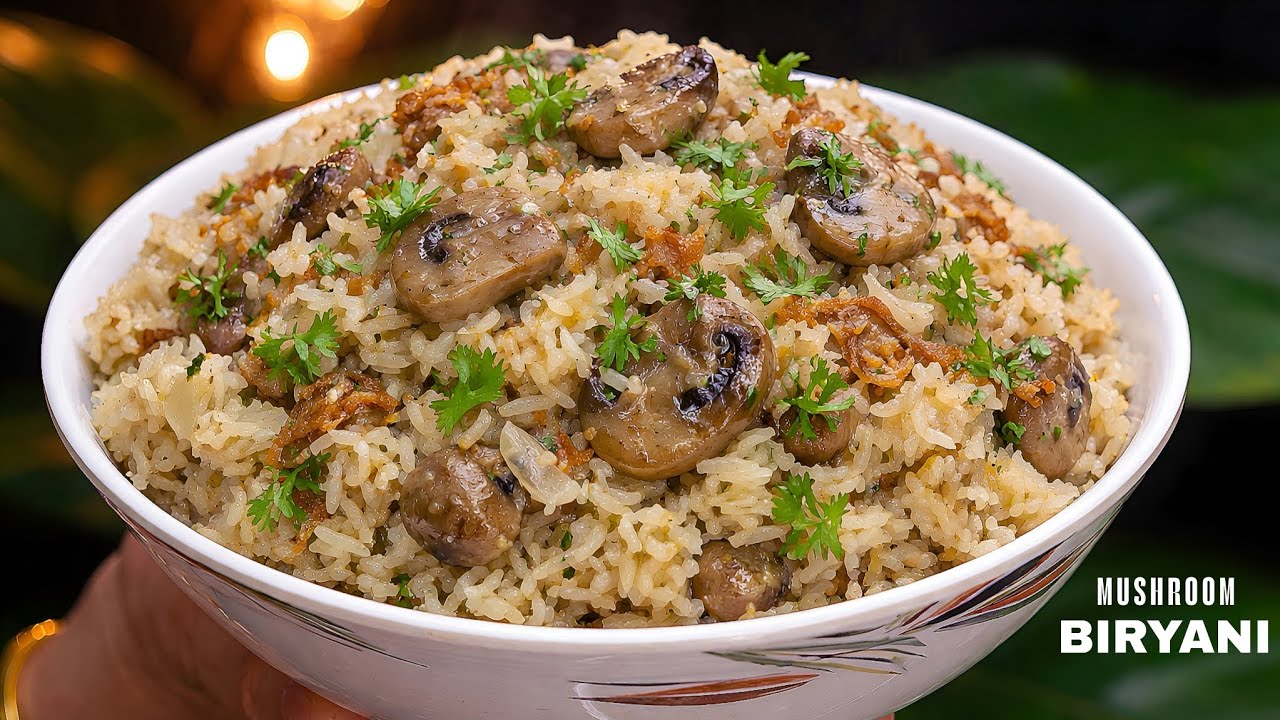 Mushroom Biryani Recipe 🍄 | Easy Veg Biryani | Restaurant Style