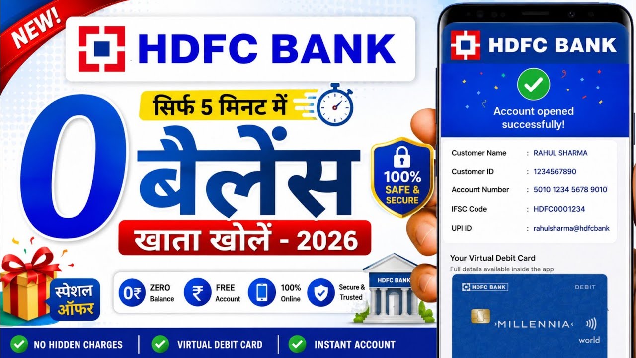 How to Open HDFC Zero Balance Account Online 2026 | HDFC Bank Account Opening