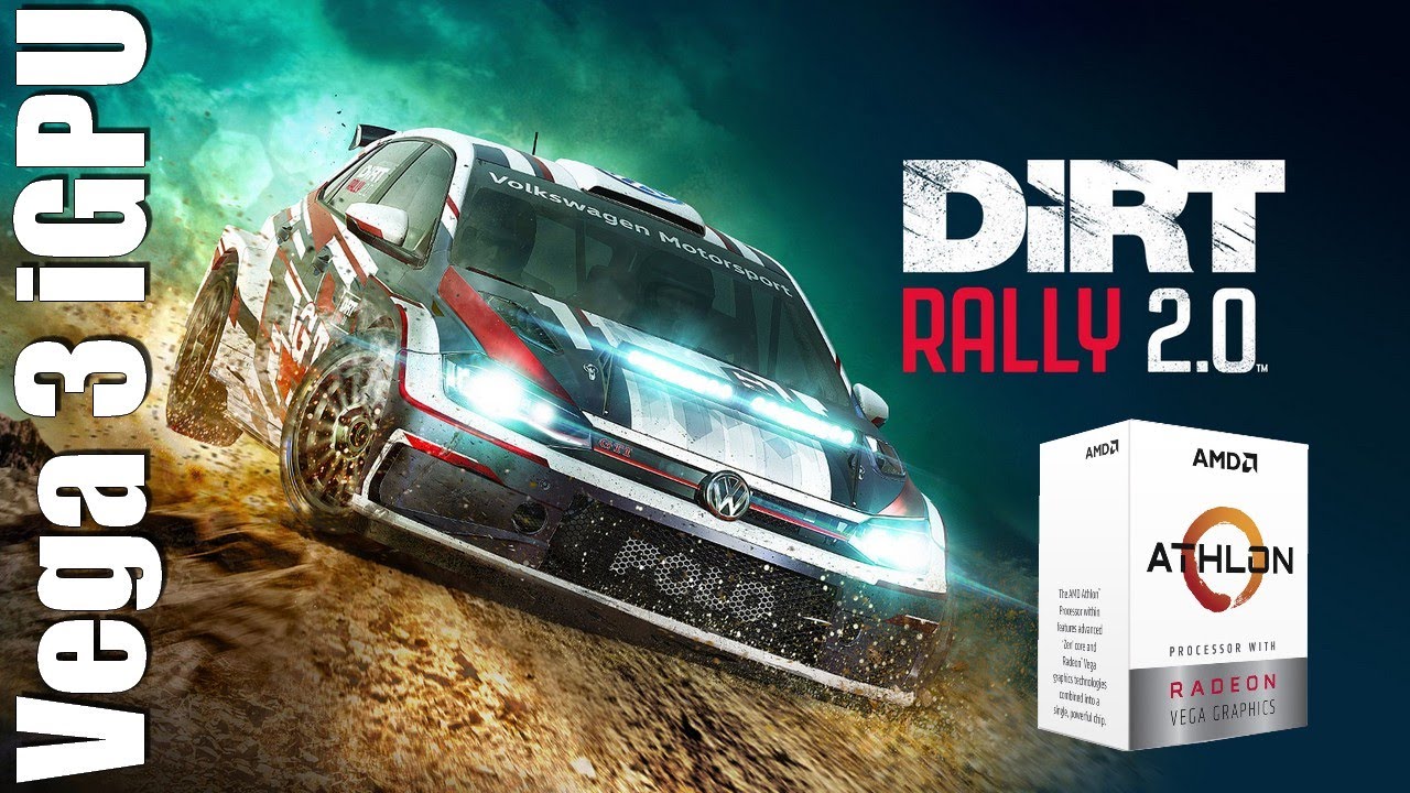 Playing Dirt Rally 2.0 on AMD Athlon 240GE - no discrete graphics card