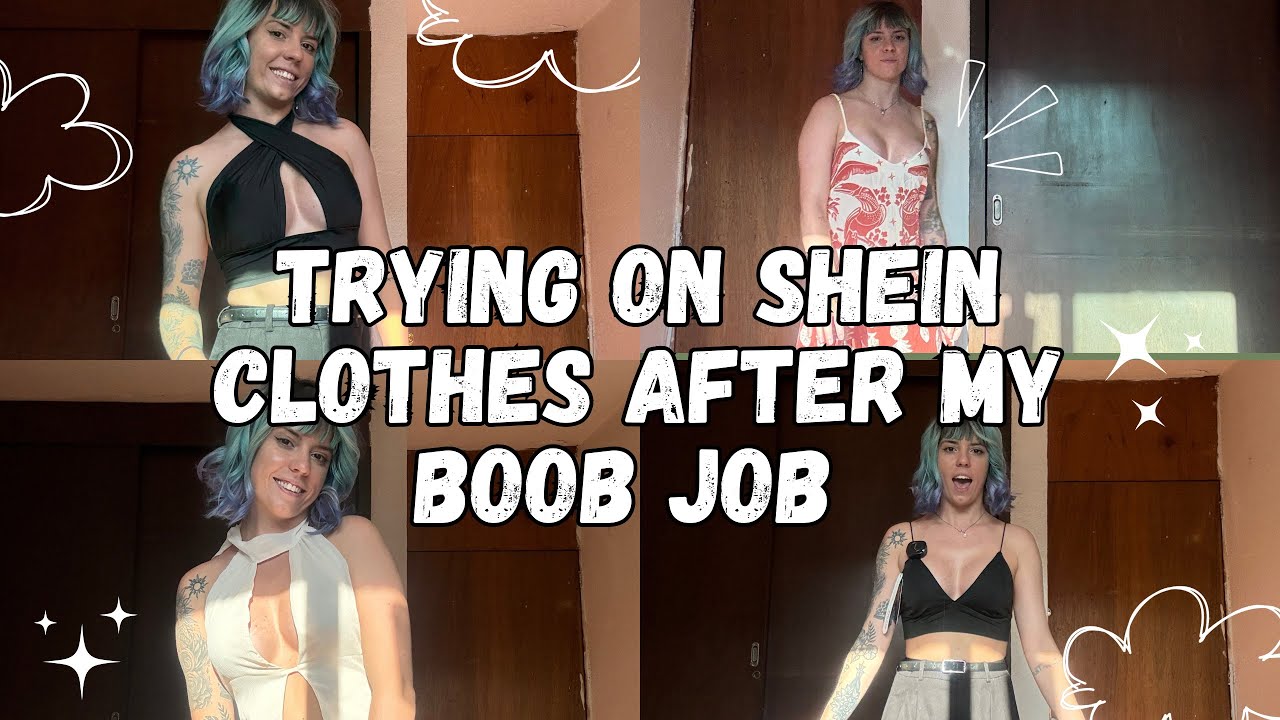 TRYING ON clothes after my breast augmentation 1 month pos-op 300cc motiva ergonomix