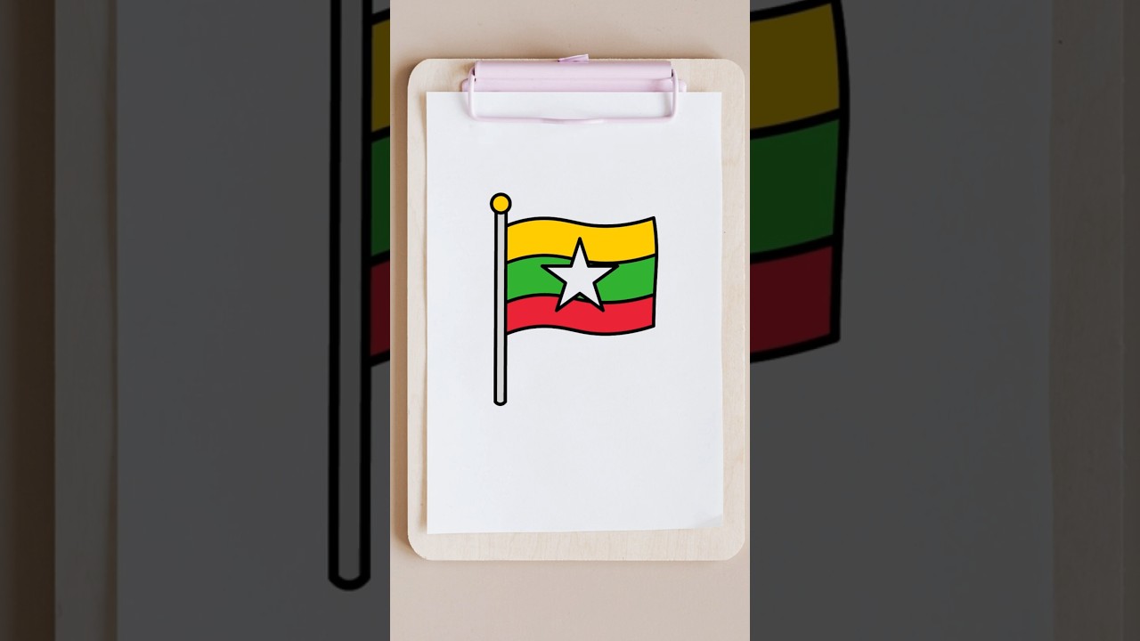 how to draw flag of myanmar