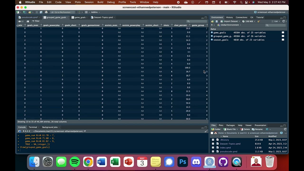 Hockey Data Analysis with R