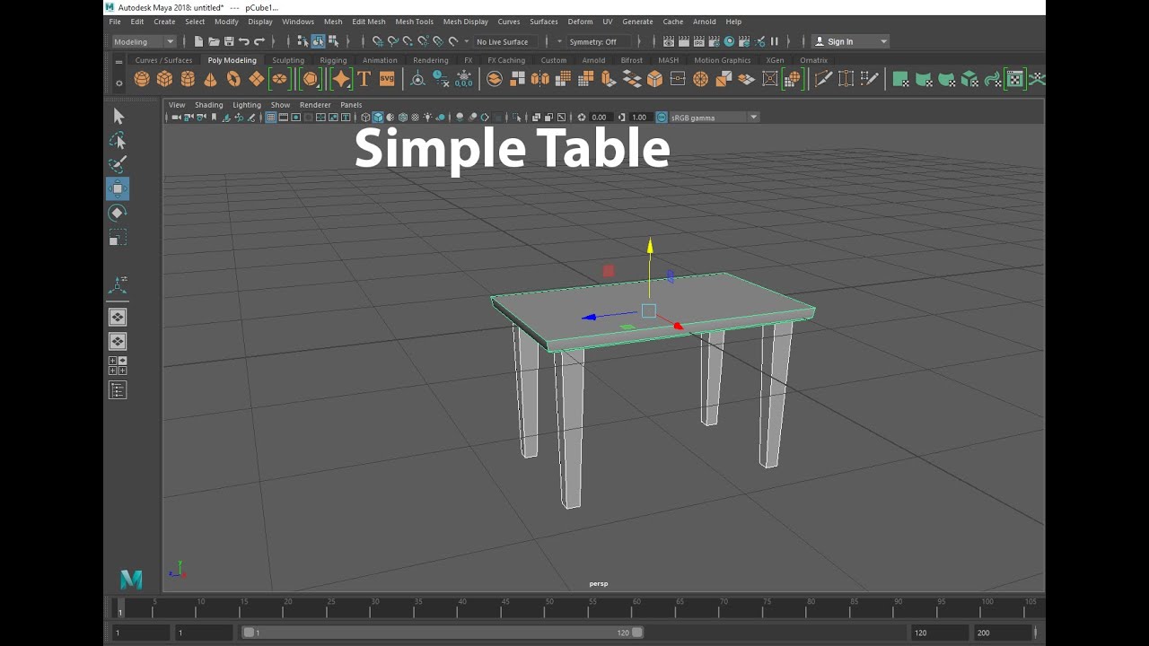 Simple Table modeling tutorial in Maya