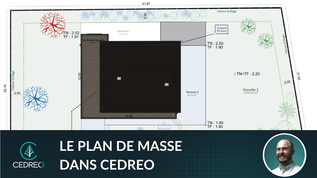Pr&eacute;sentation du plan de masse Cedreo