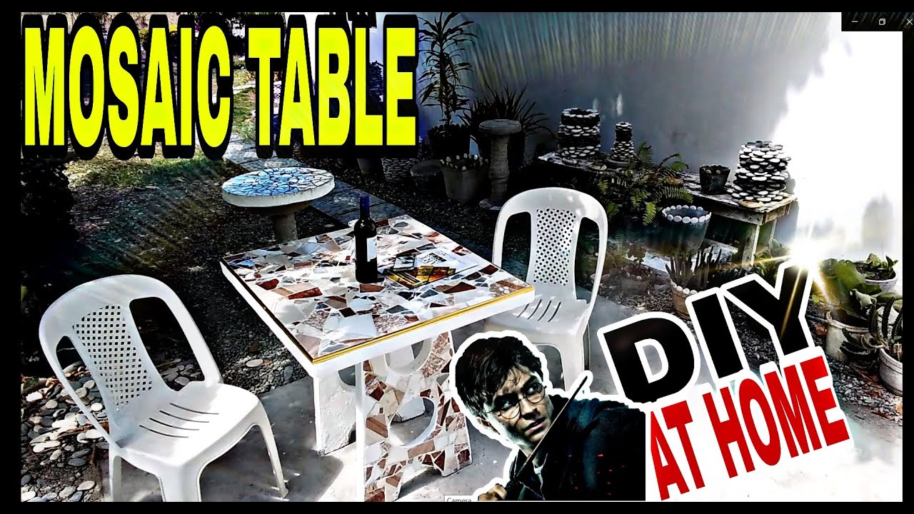 How to make a Square Mosaic Table DIY Cement project