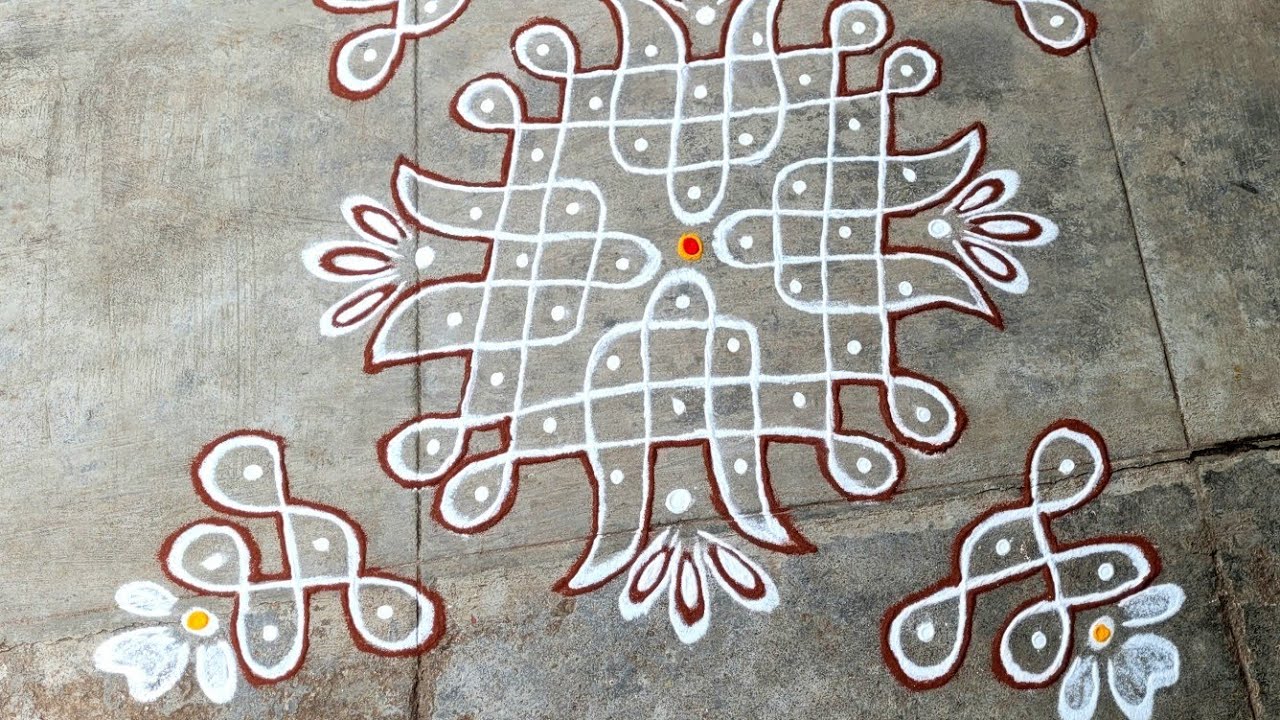 Margashiramasam Traditional Doorstep Rangoli//Thulasi kota Muggulu//Easy Beginner's Rangoli Design✨️