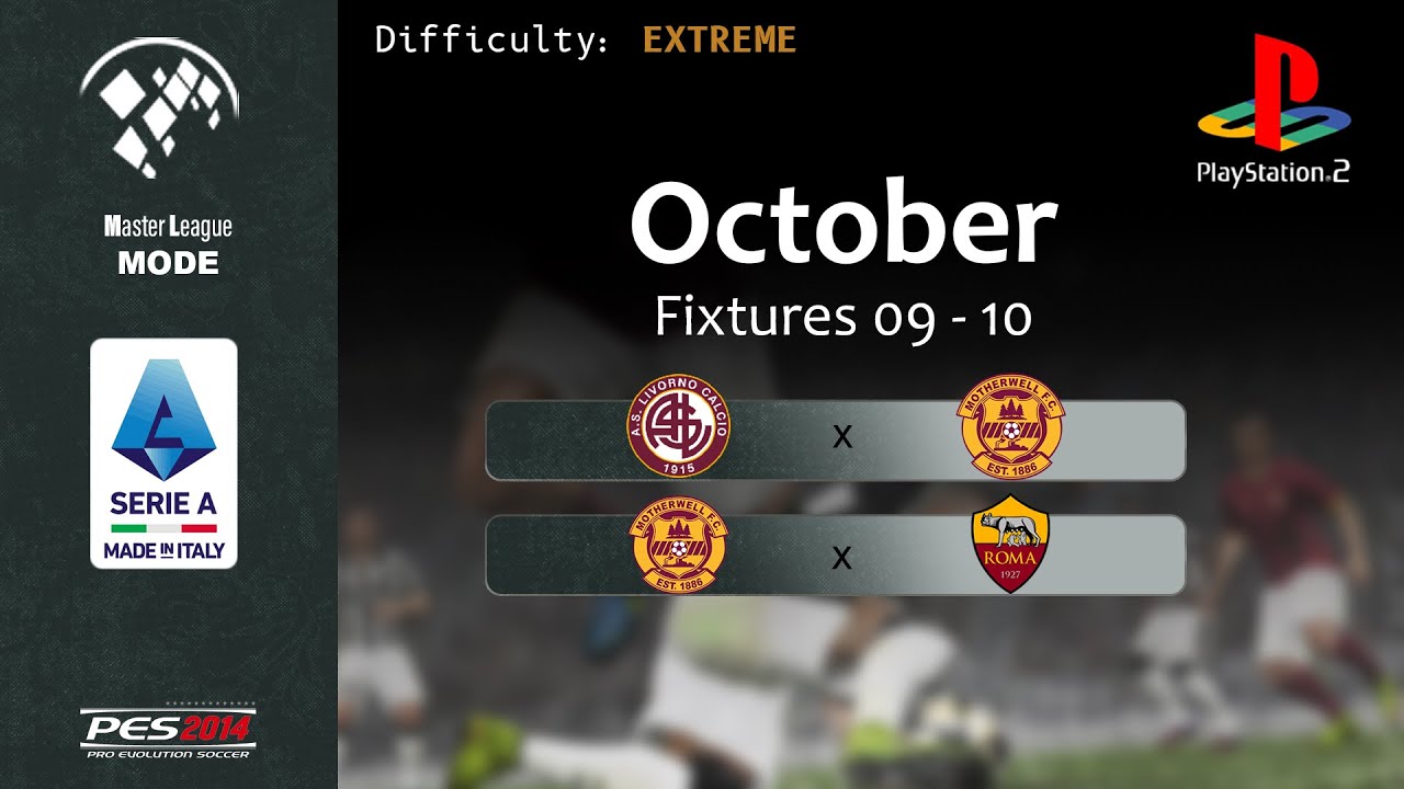 PES 2014 - Serie A Fixtures 09 - 10 (Master league) PS2
