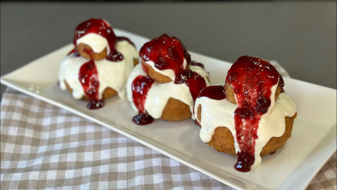 PAPANASI fritos/POSTRE rumano #cocina #postres #postresrapidos #creative