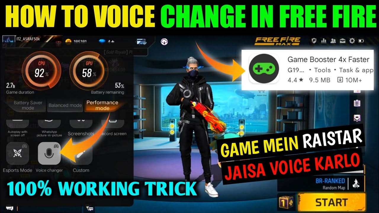 how to change voice in free fire|| Game moods app || voice change oppo || voice change realme 🔥