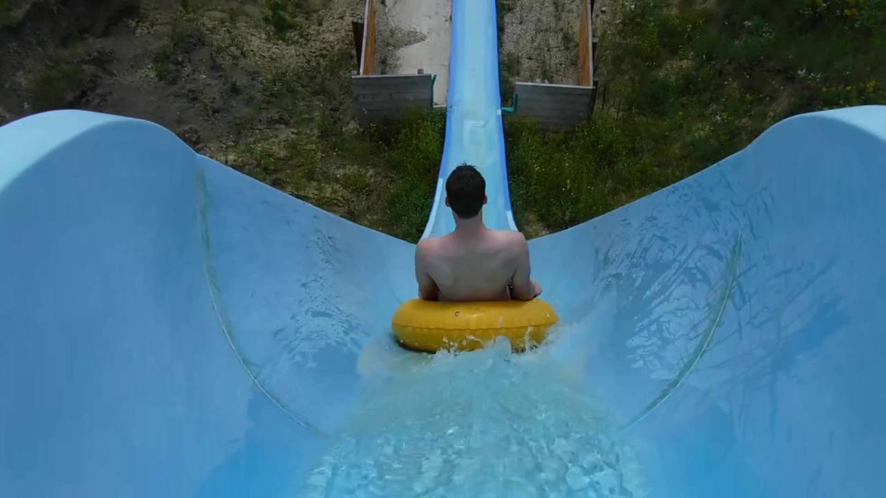 WORLDS STEEPEST TUBE WATERSLIDE Kenosee Superslides Freefall POV, Kenosee Lake, SK