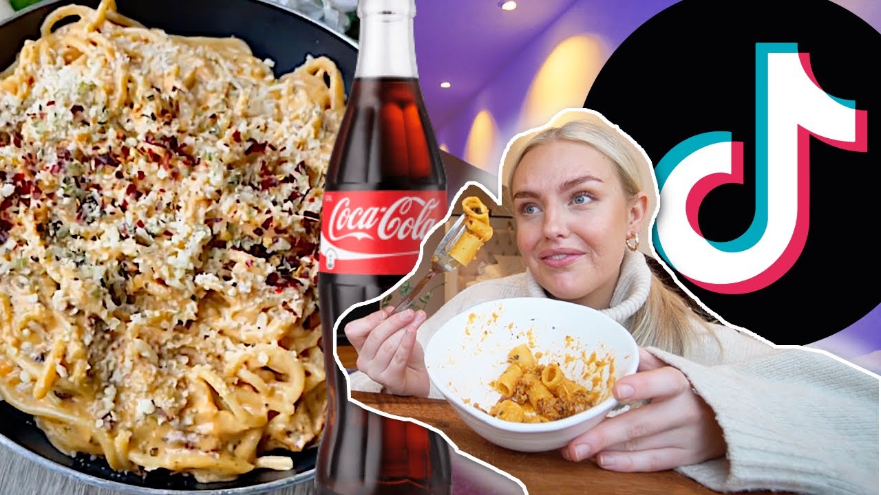 TESTAR RECEPT FRÅN TIKTOK! Coca-cola pasta, fyllda pannkakor mm