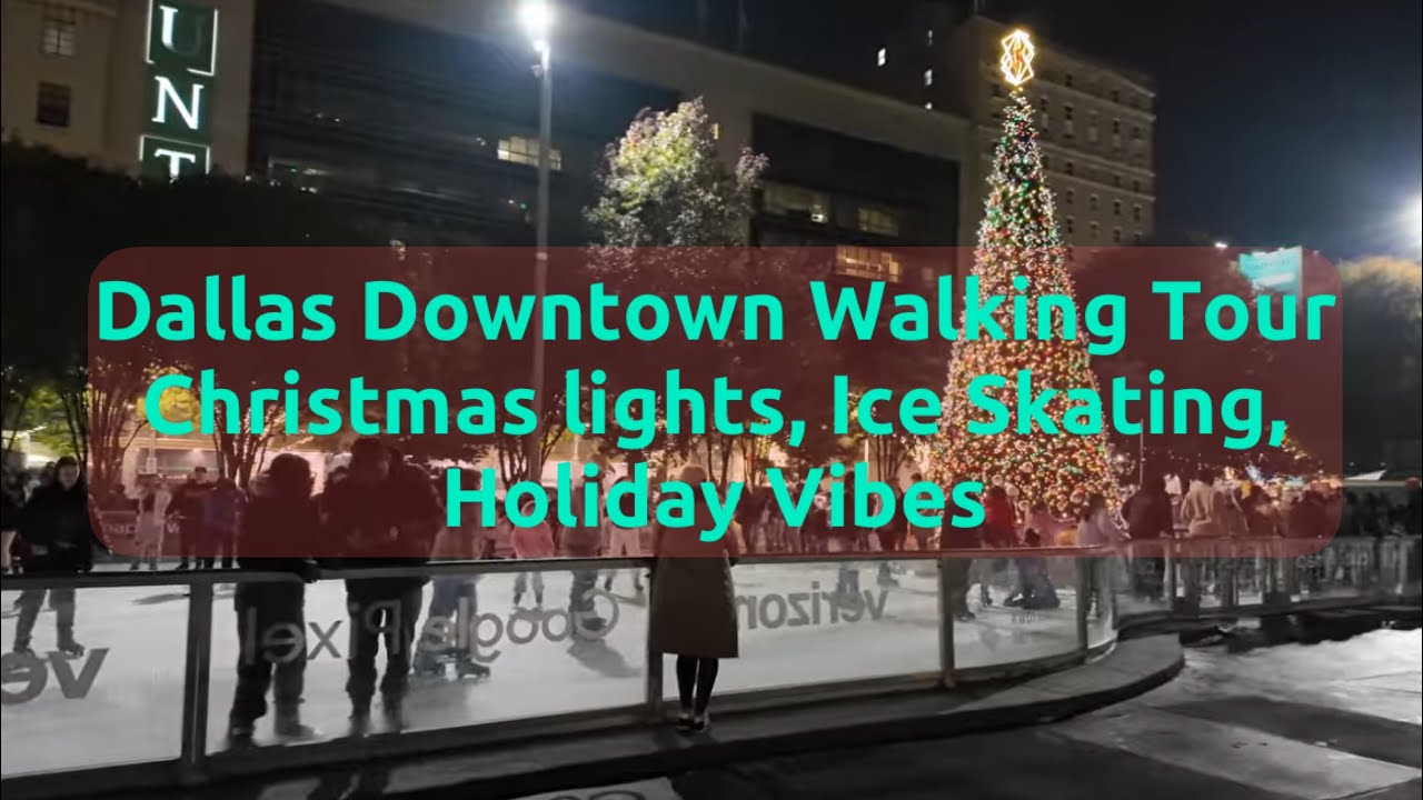 Christmas Walking Tour [4K] Downtown Dallas, Texas on Saturday Night Vibes 