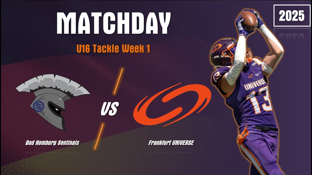 Matchday U16 American Football Sentinels vs Frankfurt Universe Week 1 2025 #highschoolfootball