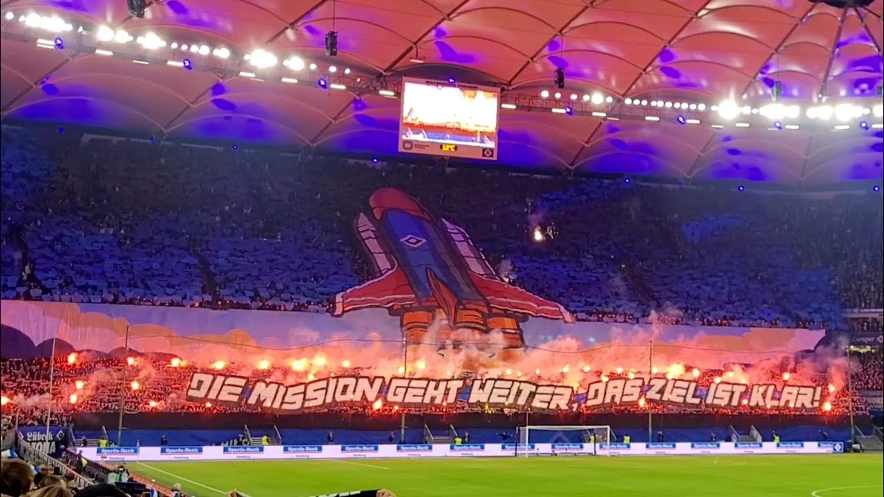 HSV Choreo und Stimmung beim Einlaufen🔥 #betze #lautern #kaiserslautern #hsv #hamburg #hamburgersv