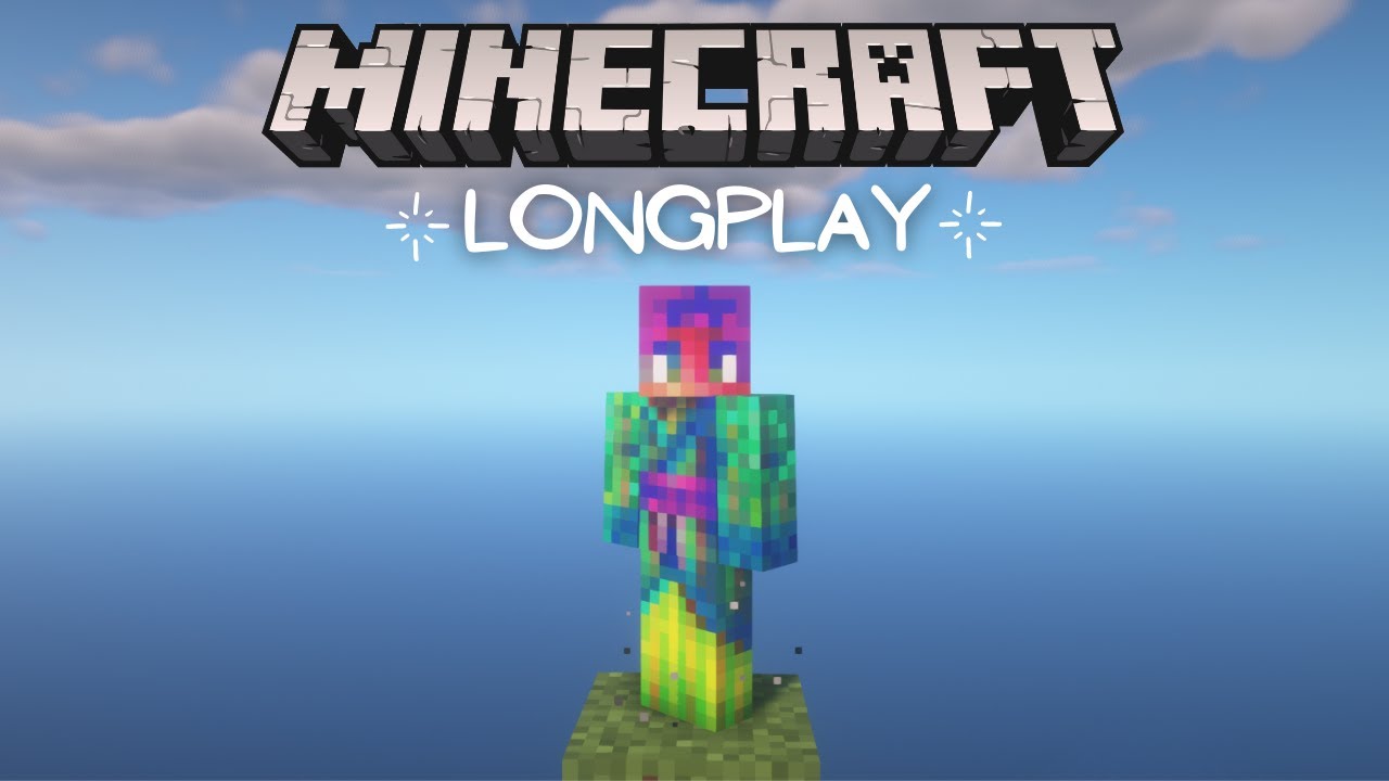 Minecraft Longplay - One Block Skyblock, Peaceful Building (No Commentary)