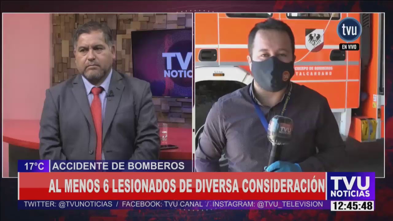 Accidente deja a Bomberos de Talcahuano sin carro de rescate: hubo seis lesionados