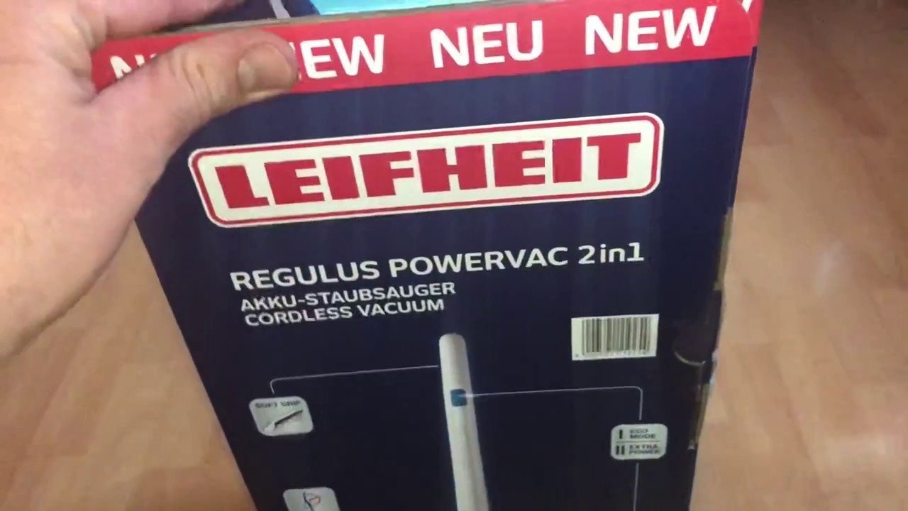 Leifheit Akku-Staubsauger Regulus PowerVac 2in1 für alle Böden mit DuoBristle unboxing und Anleitung