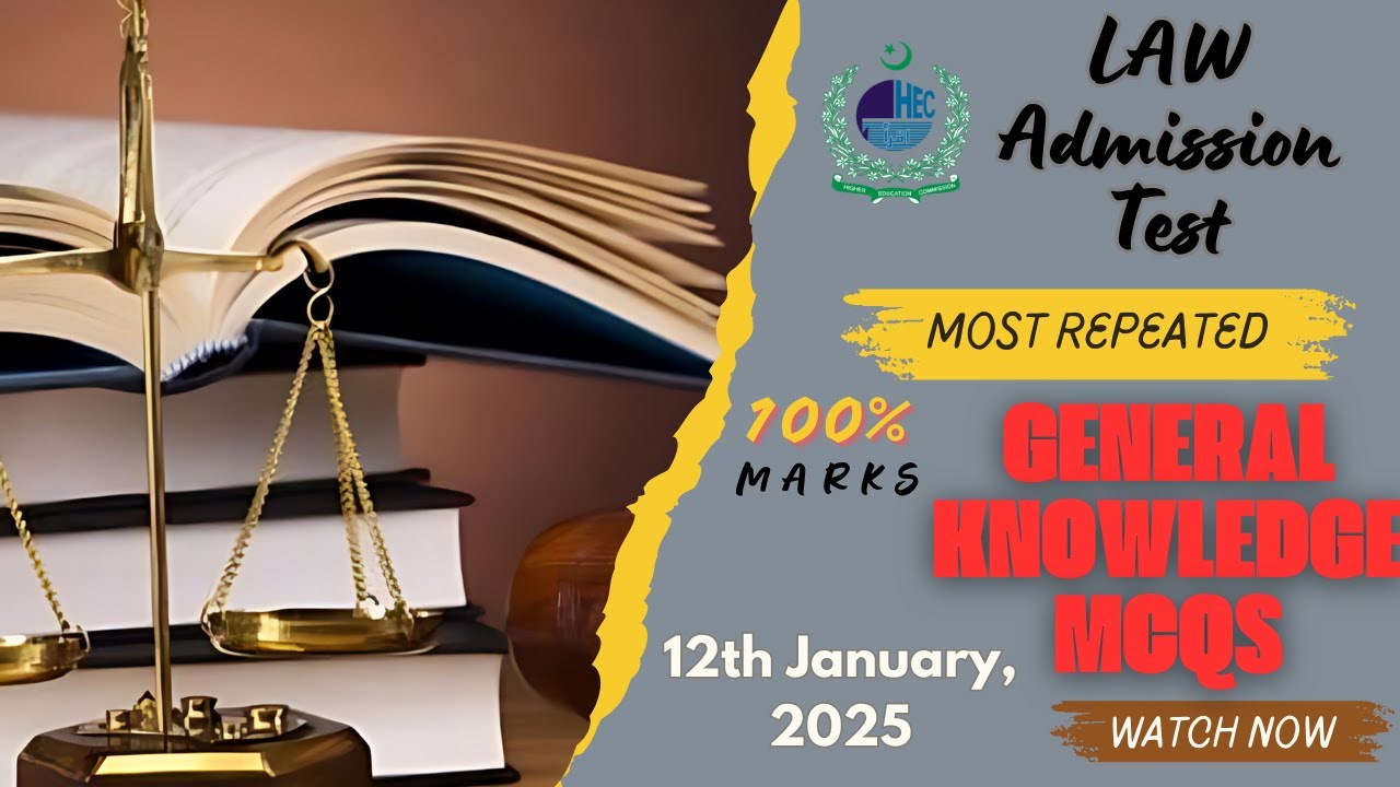 Law Admission Test LAT 12th Jan 2025 | Most Repeated General Knowledge Past Papers Questions Part 1
