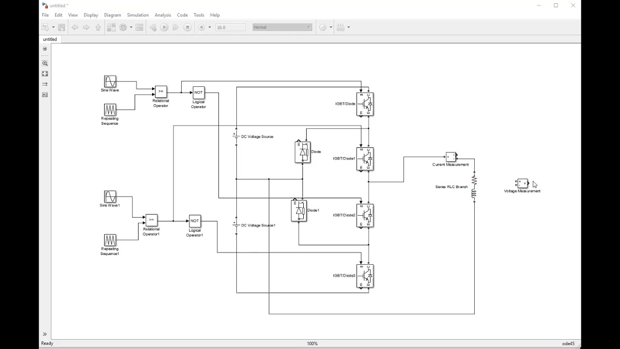 dc -ac inverter Multilevel diode clamped or neutral point clamped configuration (sine wave) MATLAB