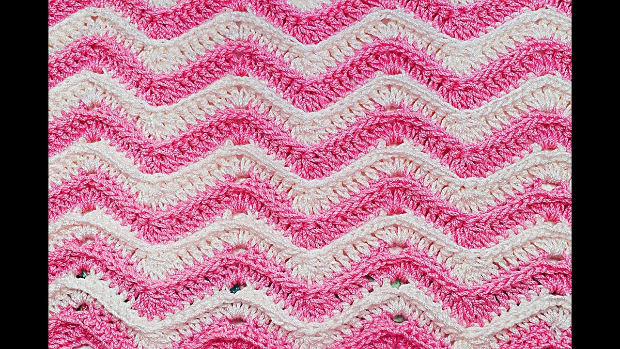 Puntada en zig zag a crochet especial para blusas , jersey y cobijas mantas #crochet #ganchillo