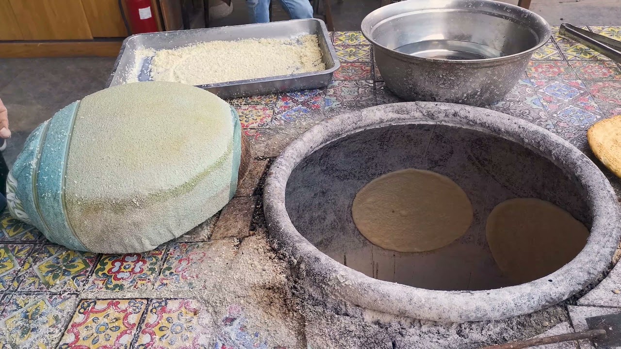 Making naan, Uyghur style