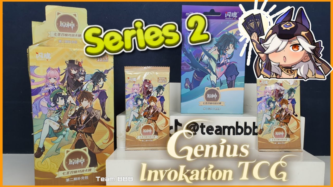 GENSHIN IMPACT GENIUS INVOKATION TCG SERIES 2! Unboxing for 5.8 trading cards and starter pack