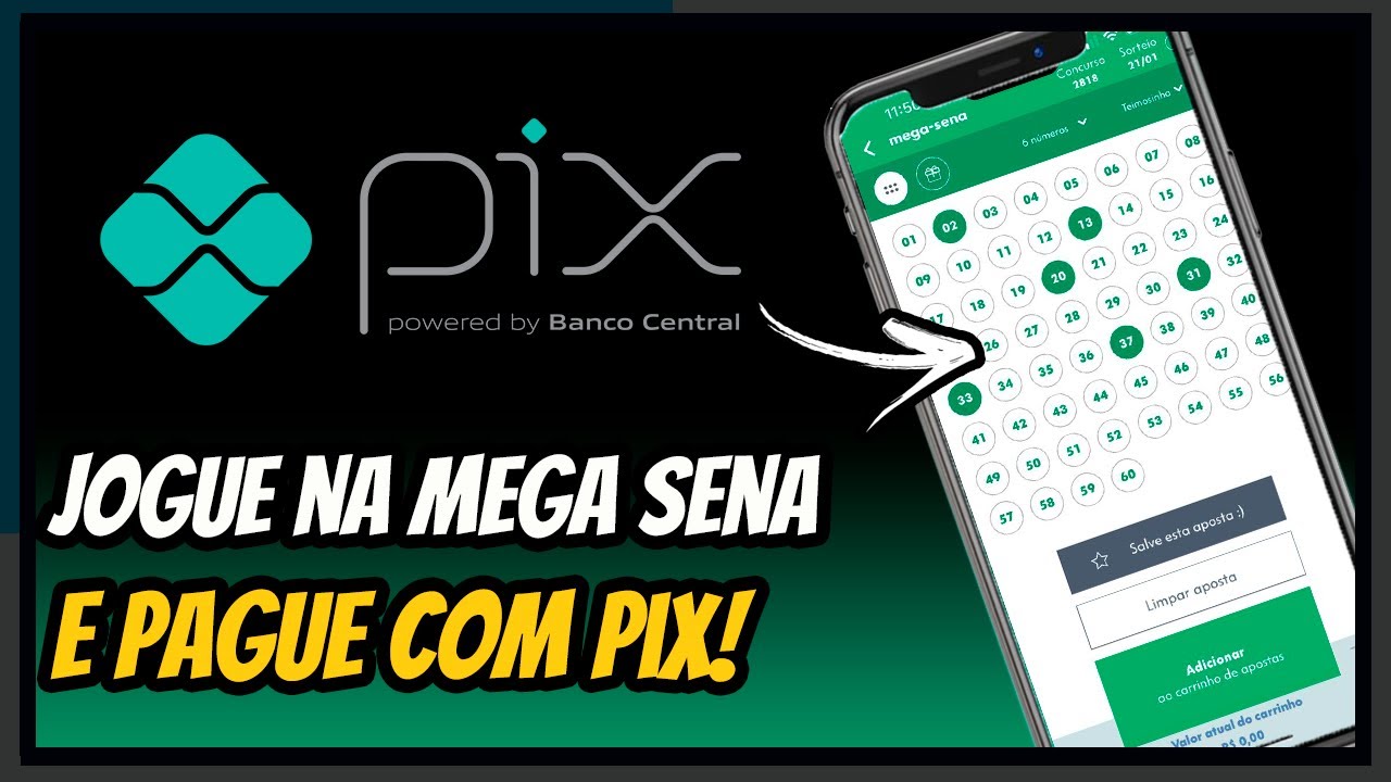 Como Jogar na Mega Sena Online e pagar com Pix- APP loterias caixa