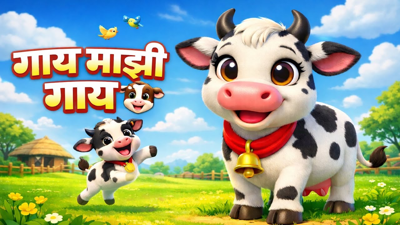 🐮 गैया माझी गाय | Marathi Kids Song 2026 | Kids Rhyme | Balgeet | Cow Song for Children