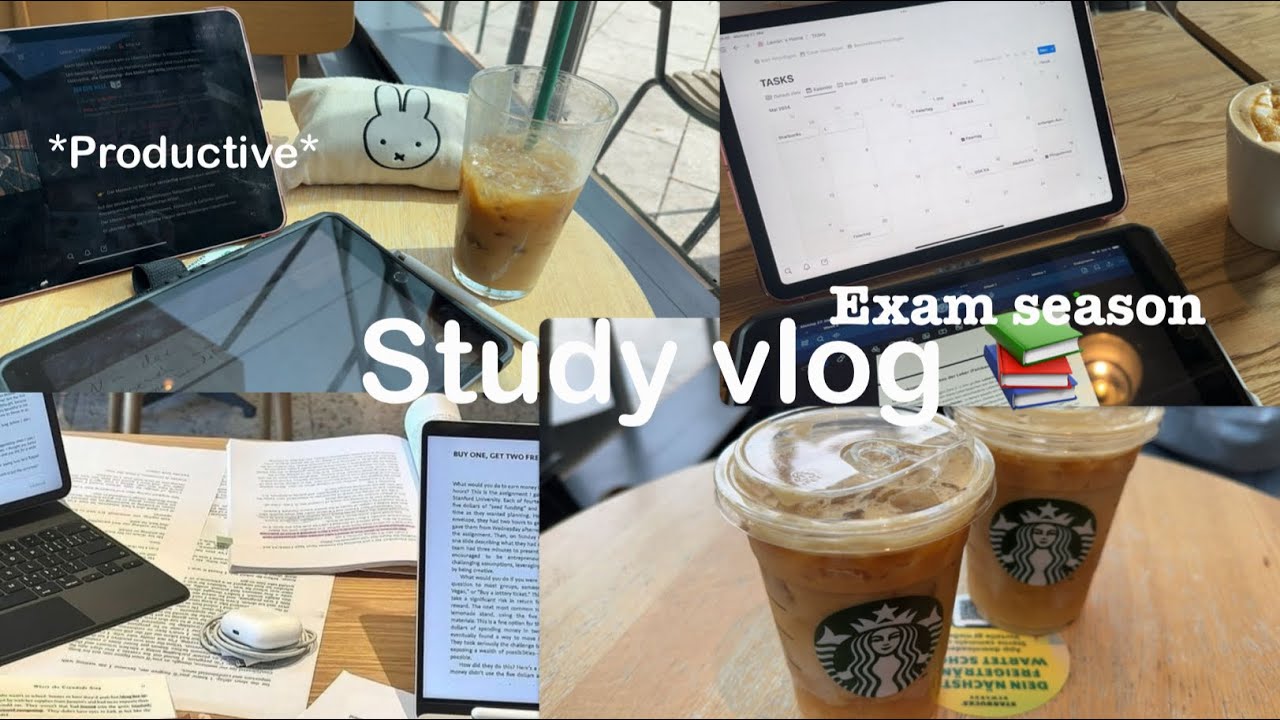 Study vlog 🍵💫: productive studying, cramming | finals week vlog