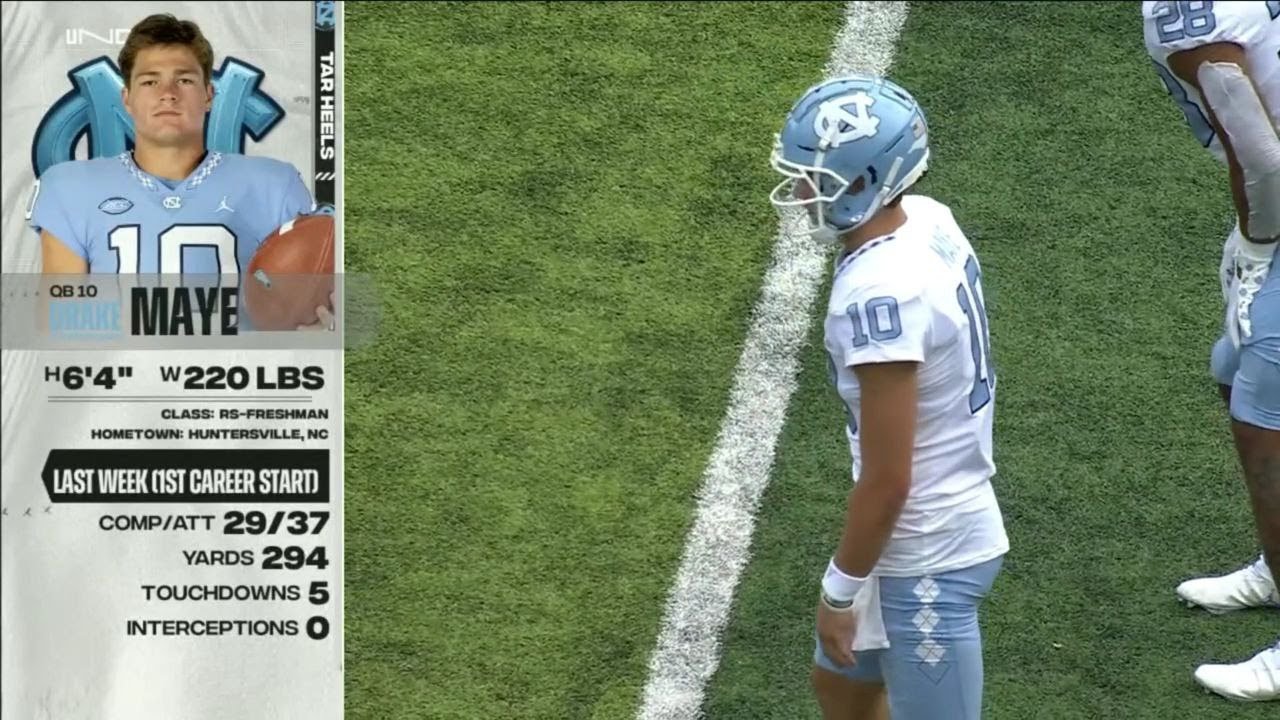 Drake Maye (North Carolina QB) vs Appalachian State 2022