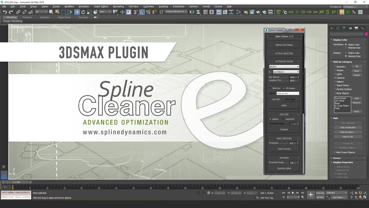Spline Cleaner for 3ds Max: Clean & Optimize Thousands of Splines Instantly