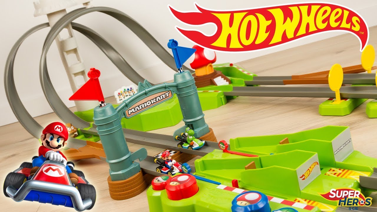 Hot Wheels Circuit Deluxe Mario Kart Piste Motorisée Mariokart Nintendo