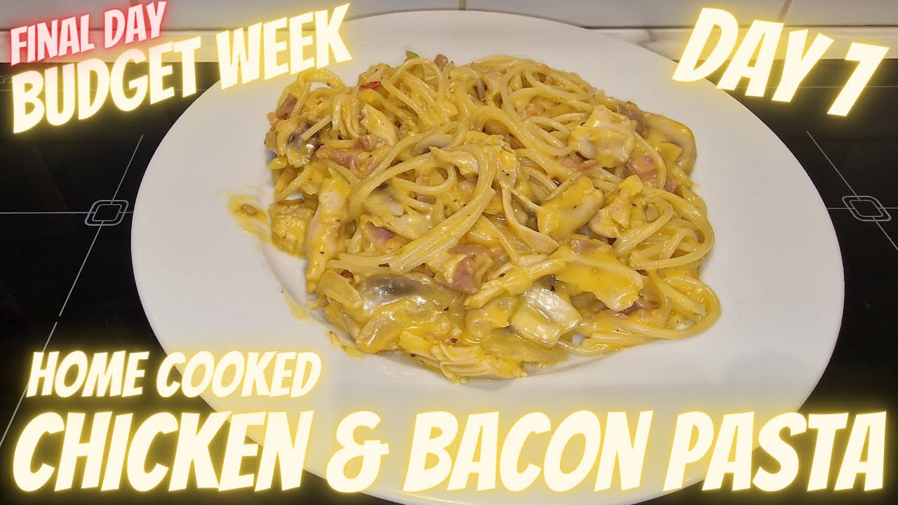 FINAL DAY - Budget Week is Over!!! CHICKEN & BACON PASTA | Food Review | JUST ESSENTIALS | Challenge