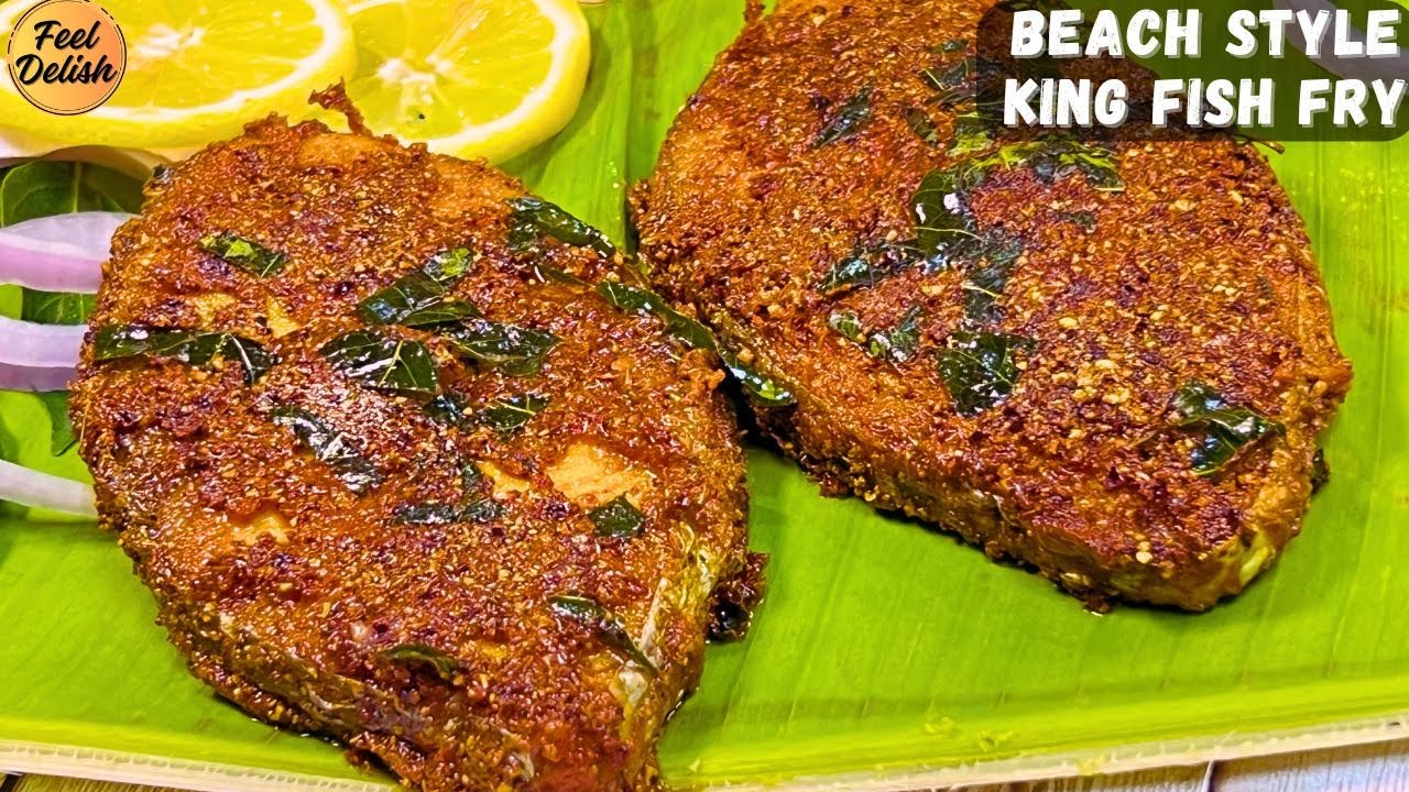 Beach Style King Fish Fry Recipe / Masala King Fish Fry