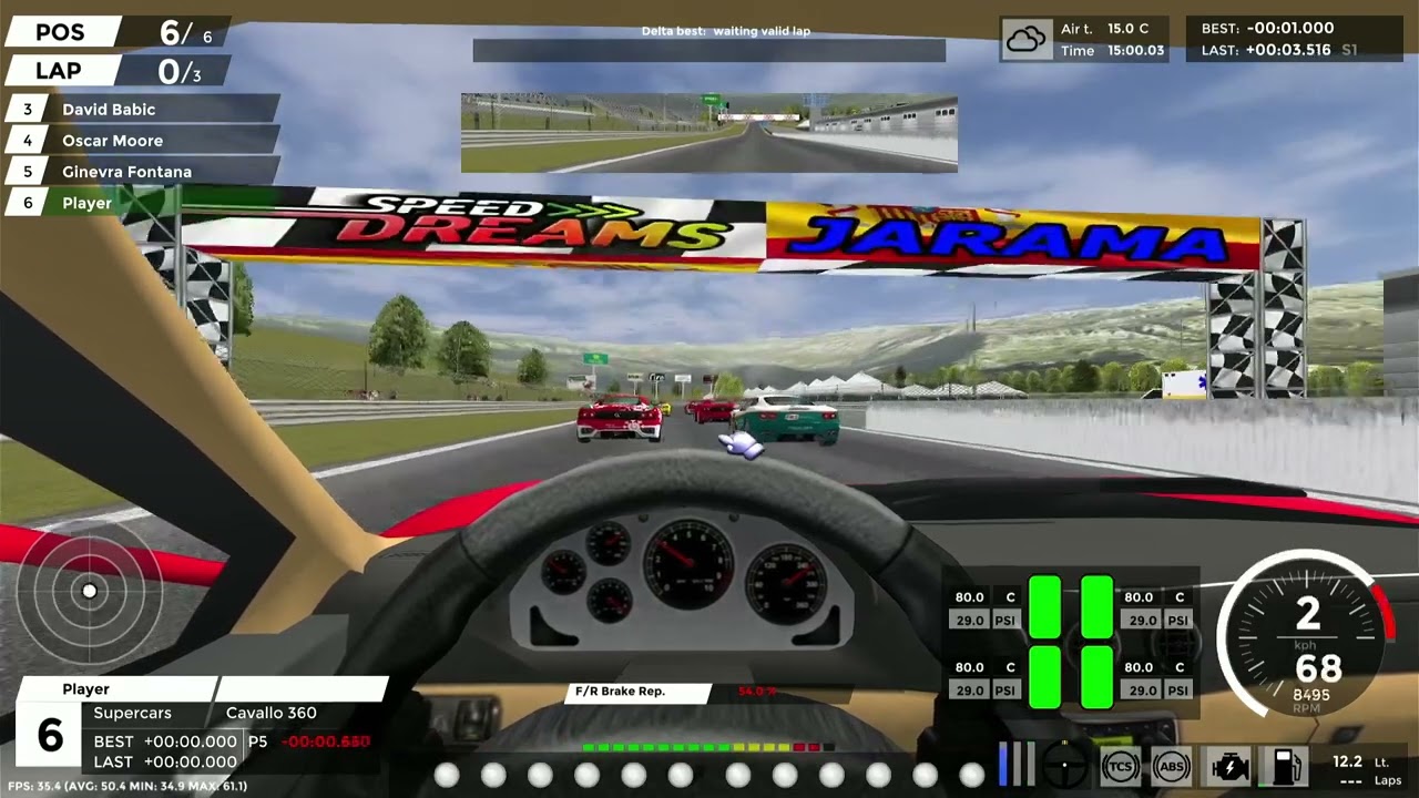 Speed ​​Dreams ARM Linux с AMD Radeon RX550