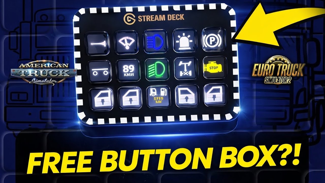 Sim Button Box бесплатно с использованием вашей Stream Deck для American Truck Simulator и ETS2