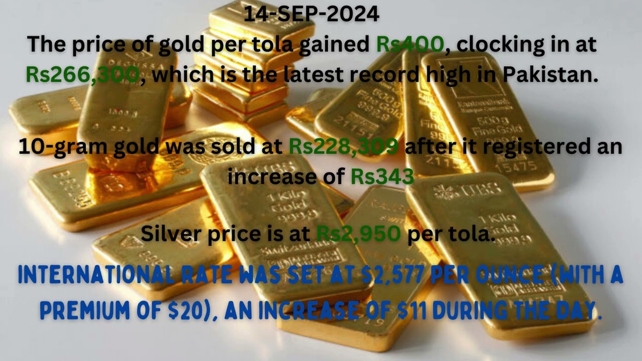 Pakistan and International Gold Prices Continued to Surge on 14-SEP-2024