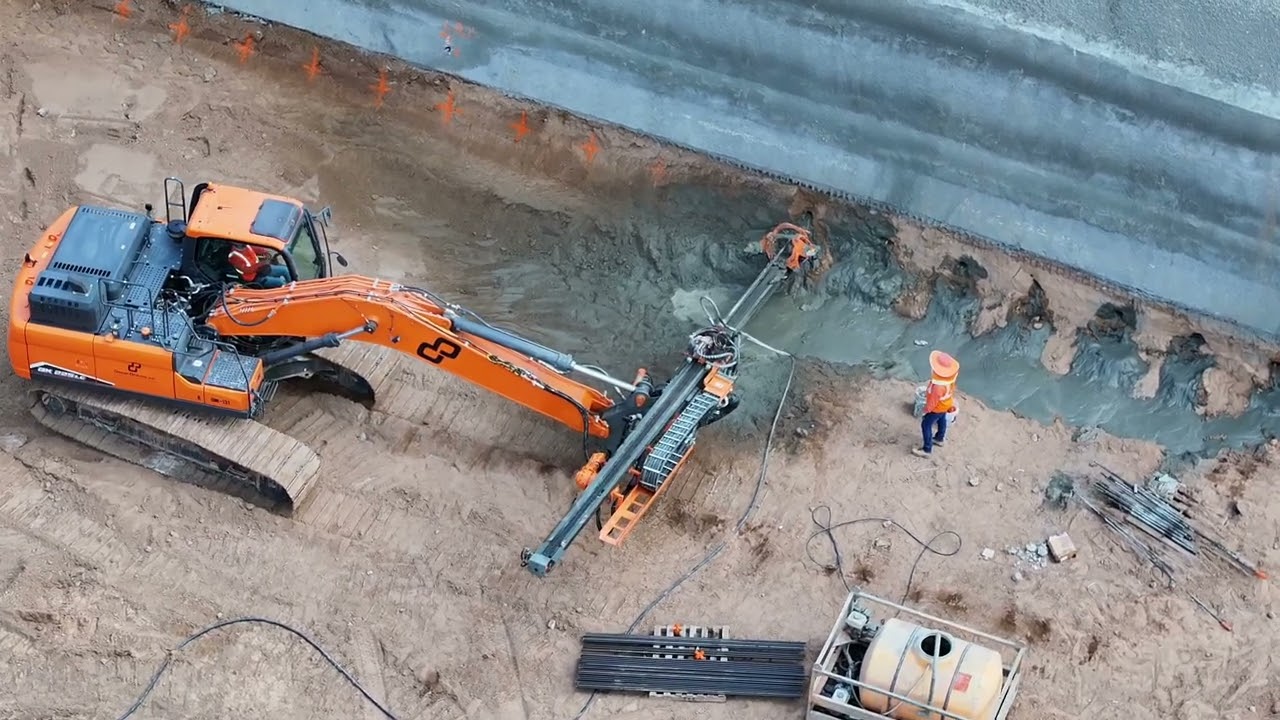 MR-A 500 LS Powers Hollow Bar Micropiles in Austin, TX with Oscar Orduno, Inc.