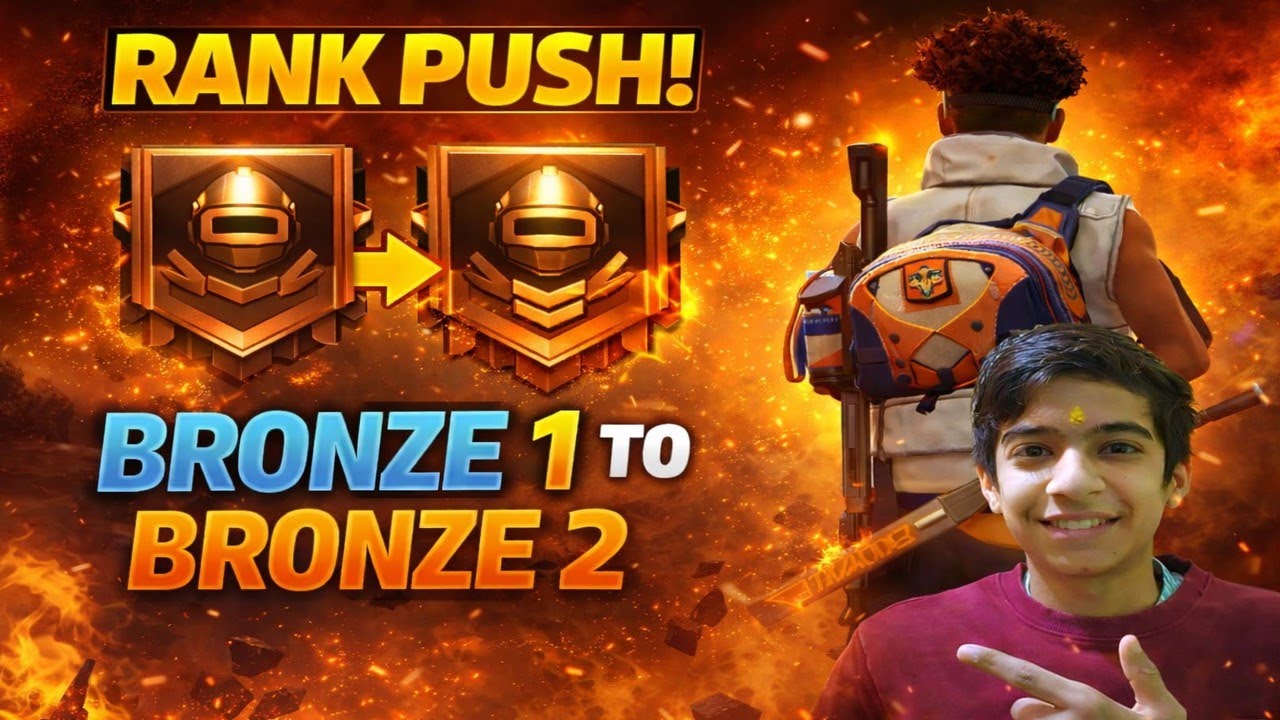 Free Fire rank push bronze 1 to bronze 2😱 | free fire op gameplay |