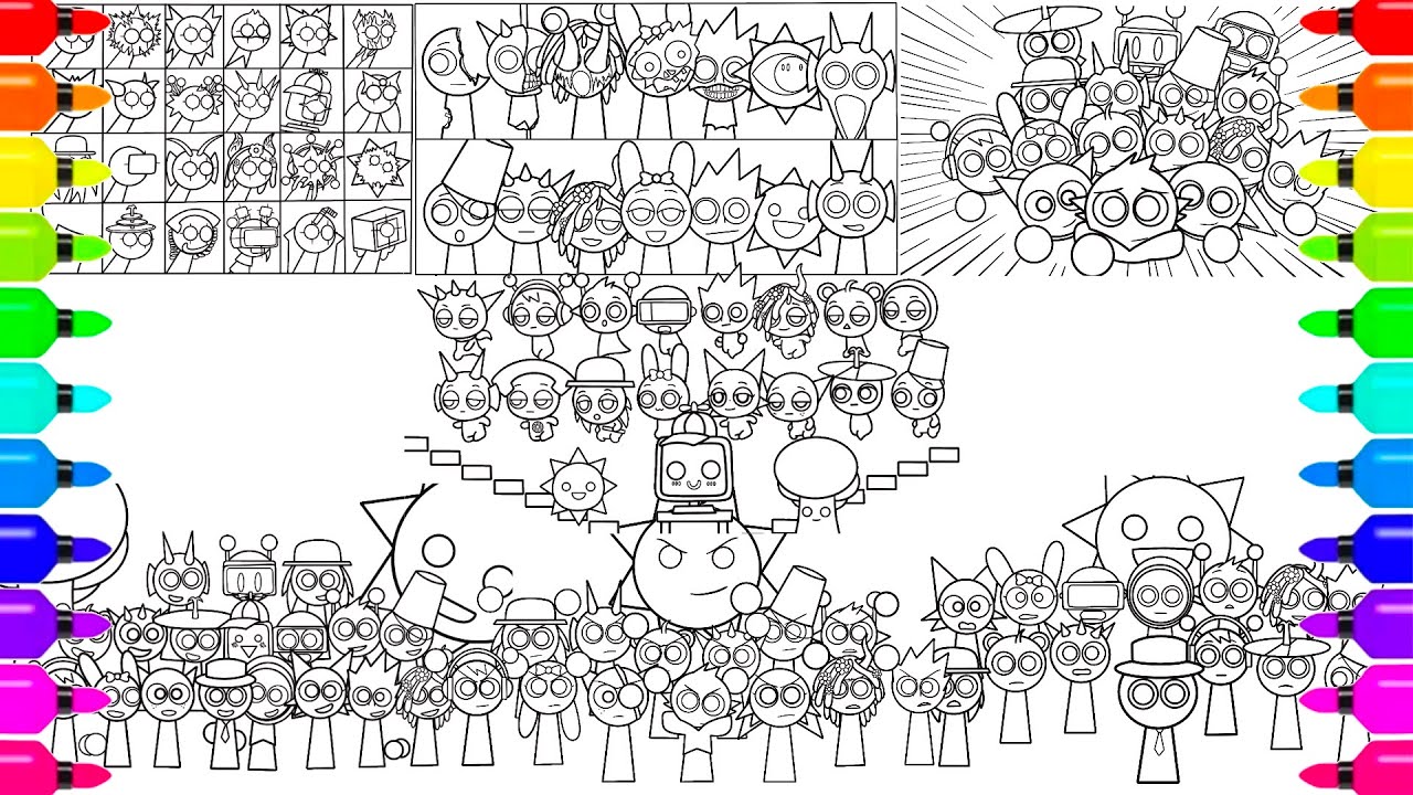 Incredibox Sprunki New Coloring Pages  - Mix / Satisfying Coloring All Characters SPRUNKI