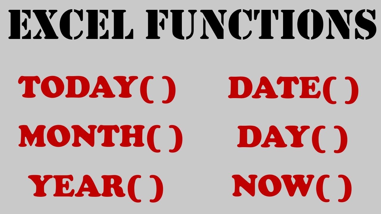 How to Use Date And Time Function in Excel | Today | Month | Year | Date | Day| Now| Excel Formulas